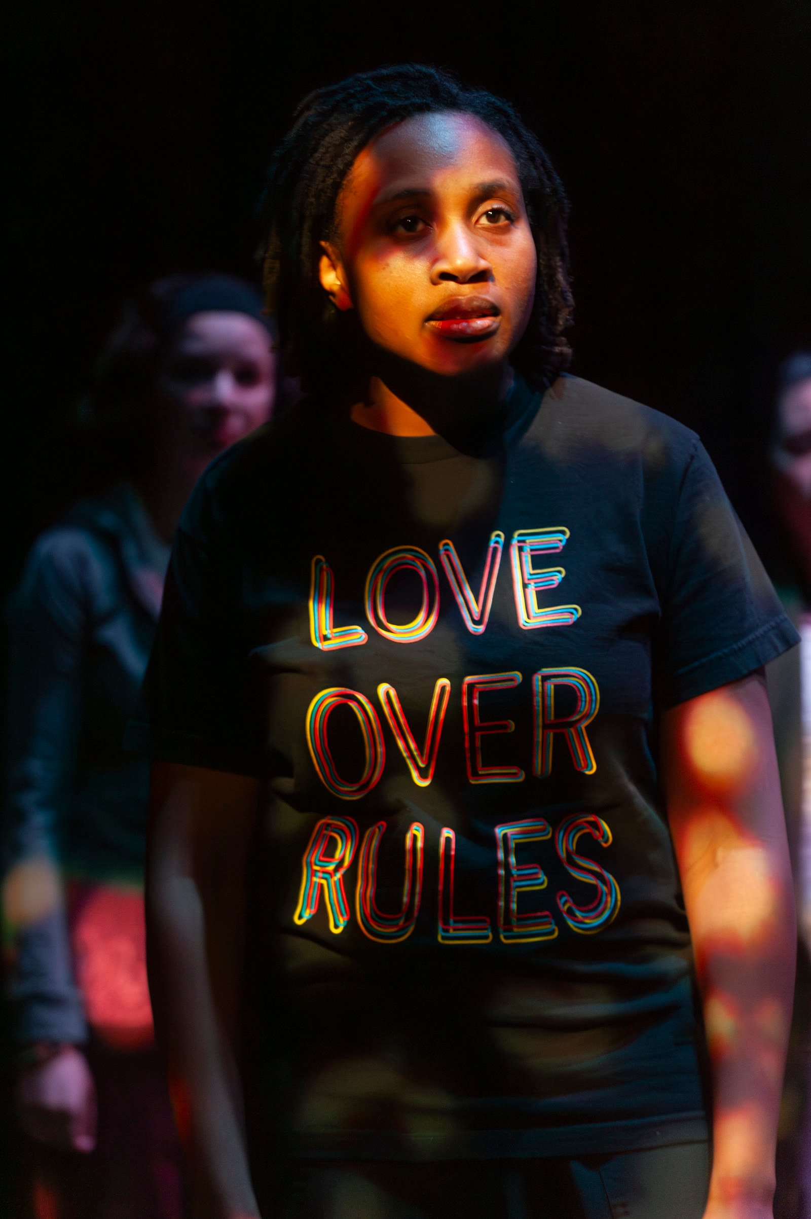 Rachel performing in the Anno Domini theatre production